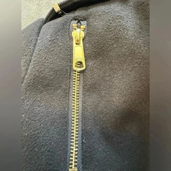 Black Rivet Pea Coat with belt | Size Medium | Black - Picture 9 of 14